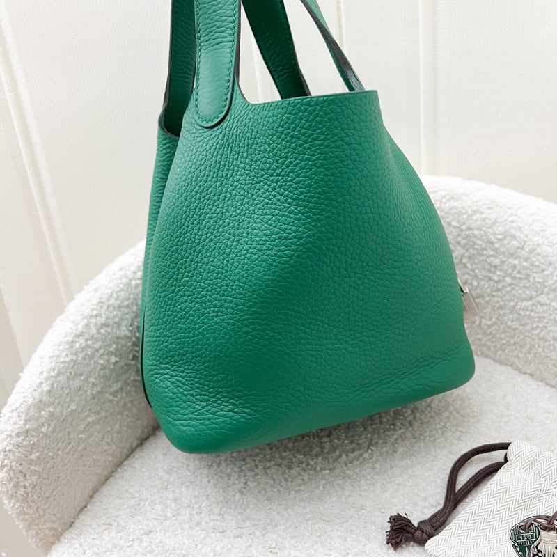 Hermes Picotin 18 in Vert Vertigo Clemence Leather and PHW