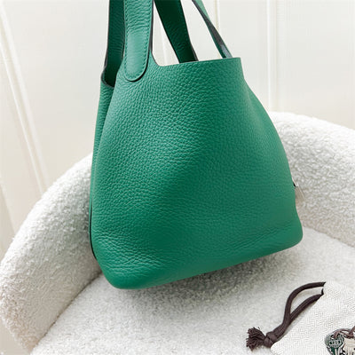 Hermes Picotin 18 in Vert Vertigo Clemence Leather and PHW