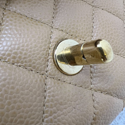 Chanel Medium Classic Flap CF in Dark Beige Caviar and 24K Gold Plated HW