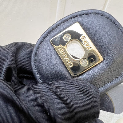 Chanel 19S Coco Sand Flap Bag with Pearls in PVC, Black Leather and LGHW