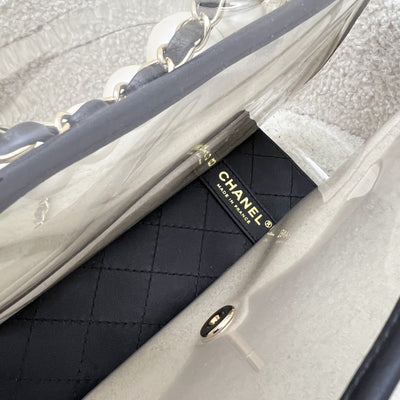 Chanel 19S Coco Sand Flap Bag with Pearls in PVC, Black Leather and LGHW