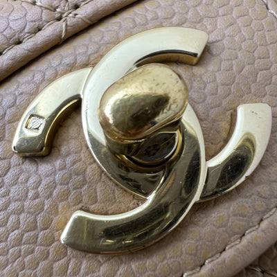 Chanel Medium Classic Flap CF in Dark Beige Caviar and 24K Gold Plated HW