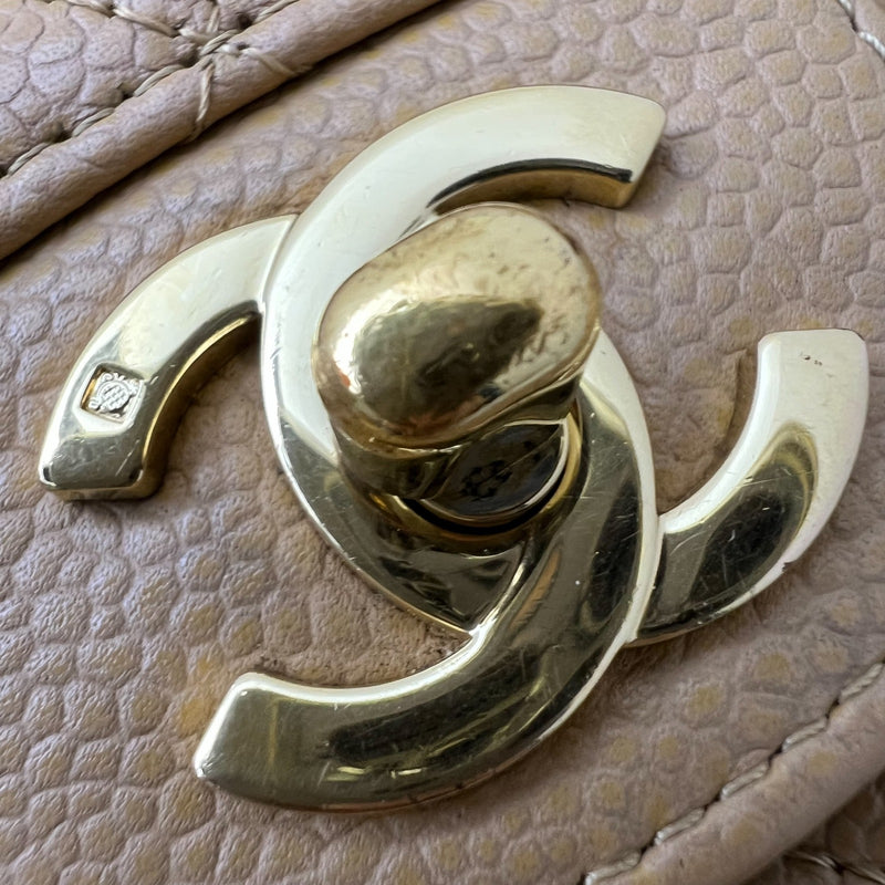 Chanel Medium Classic Flap CF in Dark Beige Caviar and 24K Gold Plated HW