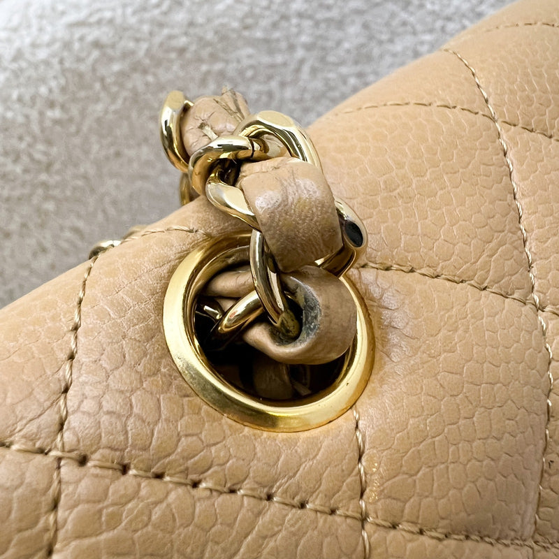 Chanel Medium Classic Flap CF in Dark Beige Caviar and 24K Gold Plated HW