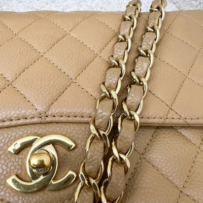 Chanel Medium Classic Flap CF in Dark Beige Caviar and 24K Gold Plated HW
