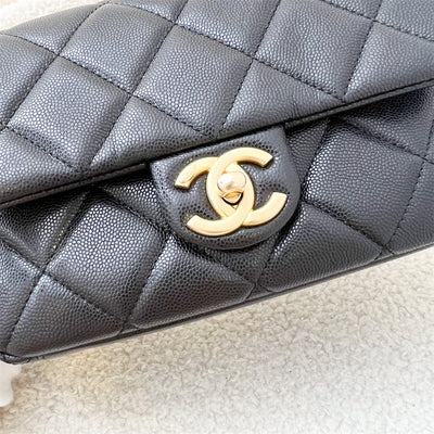 Chanel 22A Twist Your Buttons Small Flap in Black Caviar and AGHW