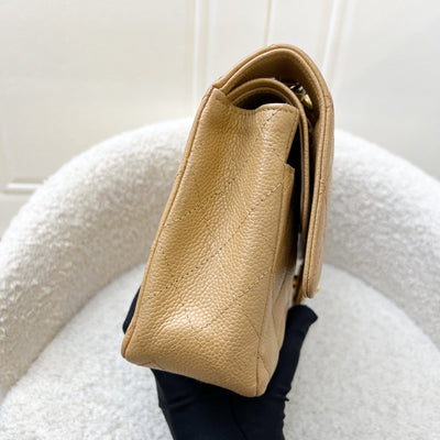 Chanel Medium Classic Flap CF in Dark Beige Caviar and 24K Gold Plated HW