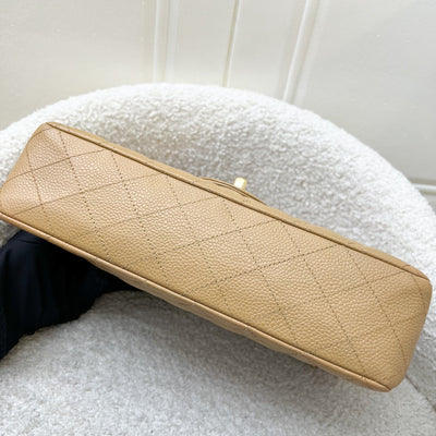 Chanel Medium Classic Flap CF in Dark Beige Caviar and 24K Gold Plated HW