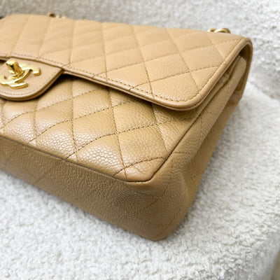 Chanel Medium Classic Flap CF in Dark Beige Caviar and 24K Gold Plated HW