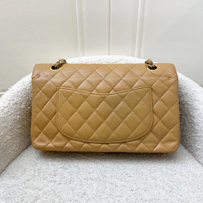 Chanel Medium Classic Flap CF in Dark Beige Caviar and 24K Gold Plated HW