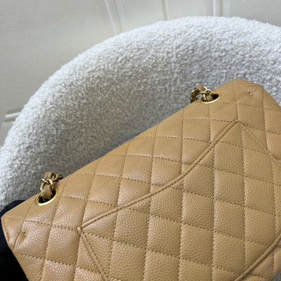 Chanel Medium Classic Flap CF in Dark Beige Caviar and 24K Gold Plated HW