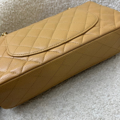 Chanel Medium Classic Flap CF in Dark Beige Caviar and 24K Gold Plated HW