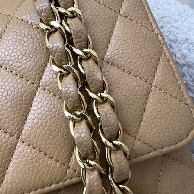 Chanel Medium Classic Flap CF in Dark Beige Caviar and 24K Gold Plated HW