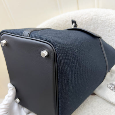 Hermes Picotin 18 Cargo Pockets in Noir Black Toile Goeland Canvas, Black Swift Leather and PHW