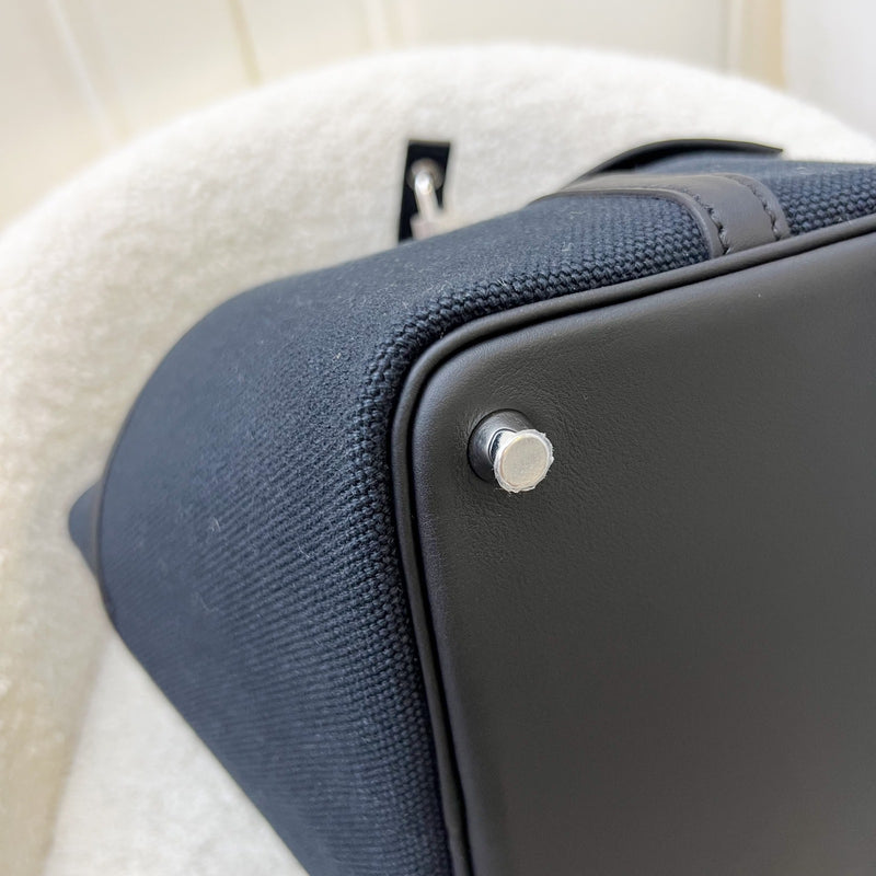 Hermes Picotin 18 Cargo Pockets in Noir Black Toile Goeland Canvas, Black Swift Leather and PHW