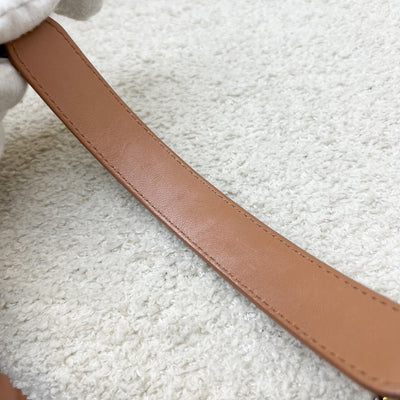 Chanel 19 Small Flap in 21P Caramel Lambskin and 3-tone HW (Model: AS1160)