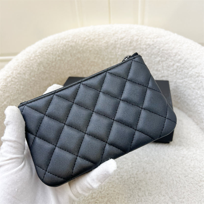 Chanel Classic So Black Mini O Case in Black Leather BHW