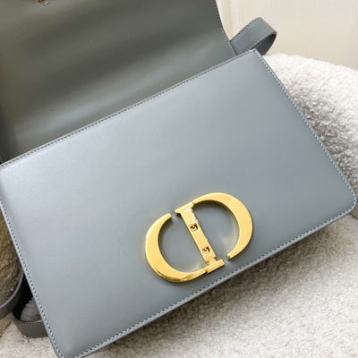 Dior 30 Montaigne Flap Bag in Stone Grey Calfskin and GHW (Model: M9203, Colour: M41G)