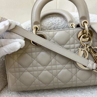 Dior Medium Lady D-Joy Bag in Sand-Coloured (Grey-Beige) Lambskin and GHW (Model: M0540)