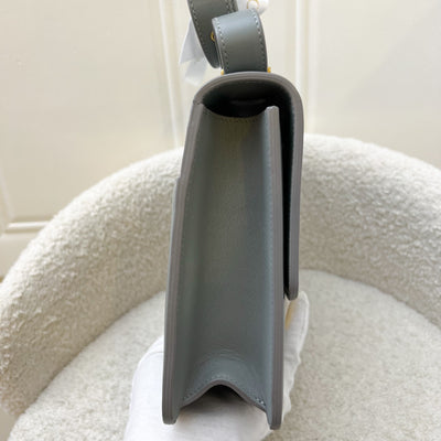 Dior 30 Montaigne Flap Bag in Stone Grey Calfskin and GHW (Model: M9203, Colour: M41G)