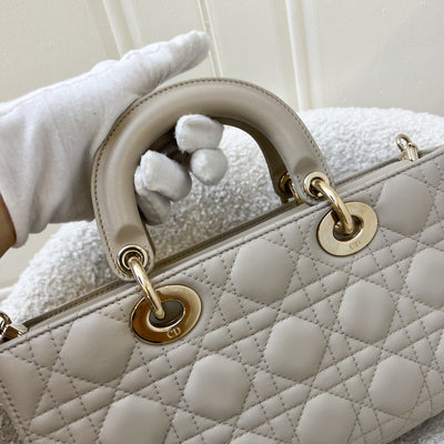 Dior Medium Lady D-Joy Bag in Sand-Coloured (Grey-Beige) Lambskin and GHW (Model: M0540)