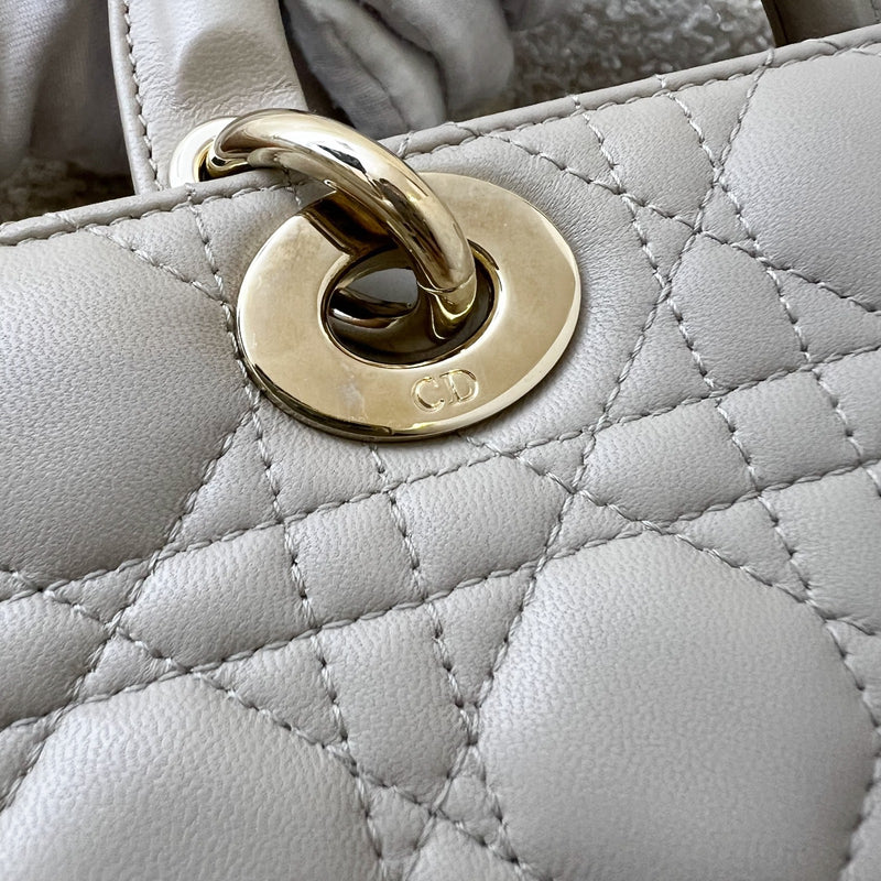 Dior Medium Lady D-Joy Bag in Sand-Coloured (Grey-Beige) Lambskin and GHW (Model: M0540)