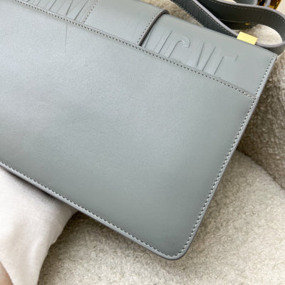 Dior 30 Montaigne Flap Bag in Stone Grey Calfskin and GHW (Model: M9203, Colour: M41G)