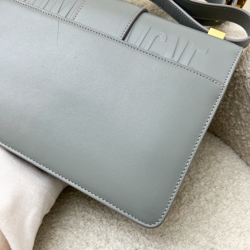 Dior 30 Montaigne Flap Bag in Stone Grey Calfskin and GHW (Model: M9203, Colour: M41G)