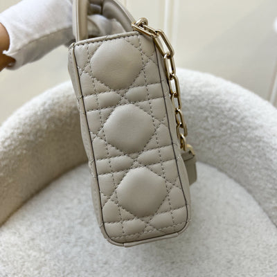 Dior Medium Lady D-Joy Bag in Sand-Coloured (Grey-Beige) Lambskin and GHW (Model: M0540)