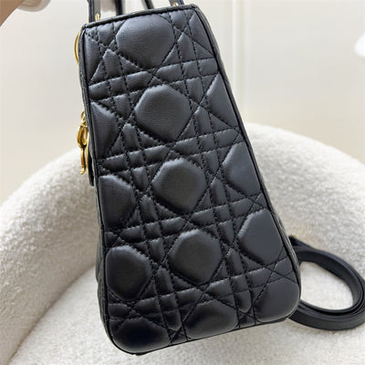 Dior Medium Lady Dior in Black Lambskin and GHW