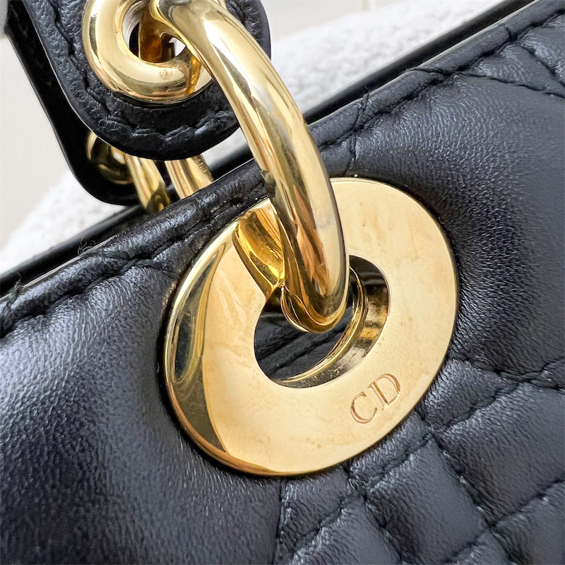 Dior Medium Lady Dior in Black Lambskin and GHW