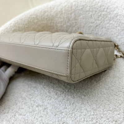 Dior Medium Lady D-Joy Bag in Sand-Coloured (Grey-Beige) Lambskin and GHW (Model: M0540)