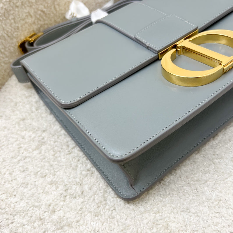 Dior 30 Montaigne Flap Bag in Stone Grey Calfskin and GHW (Model: M9203, Colour: M41G)