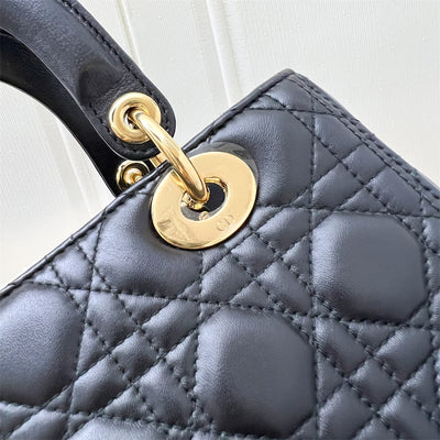 Dior Medium Lady Dior in Black Lambskin and GHW