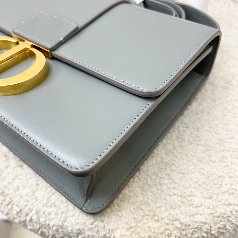 Dior 30 Montaigne Flap Bag in Stone Grey Calfskin and GHW (Model: M9203, Colour: M41G)