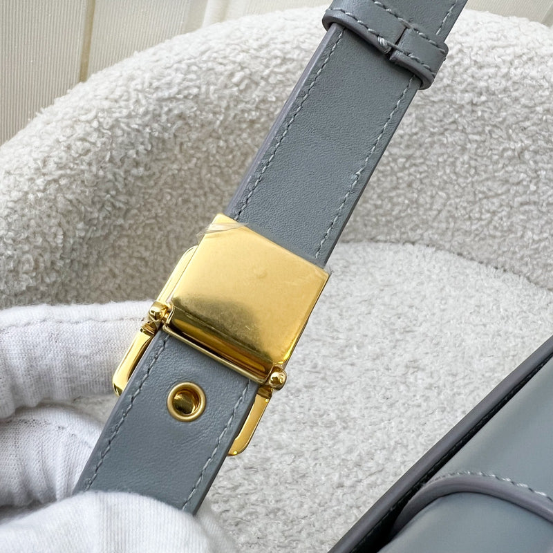 Dior 30 Montaigne Flap Bag in Stone Grey Calfskin and GHW (Model: M9203, Colour: M41G)