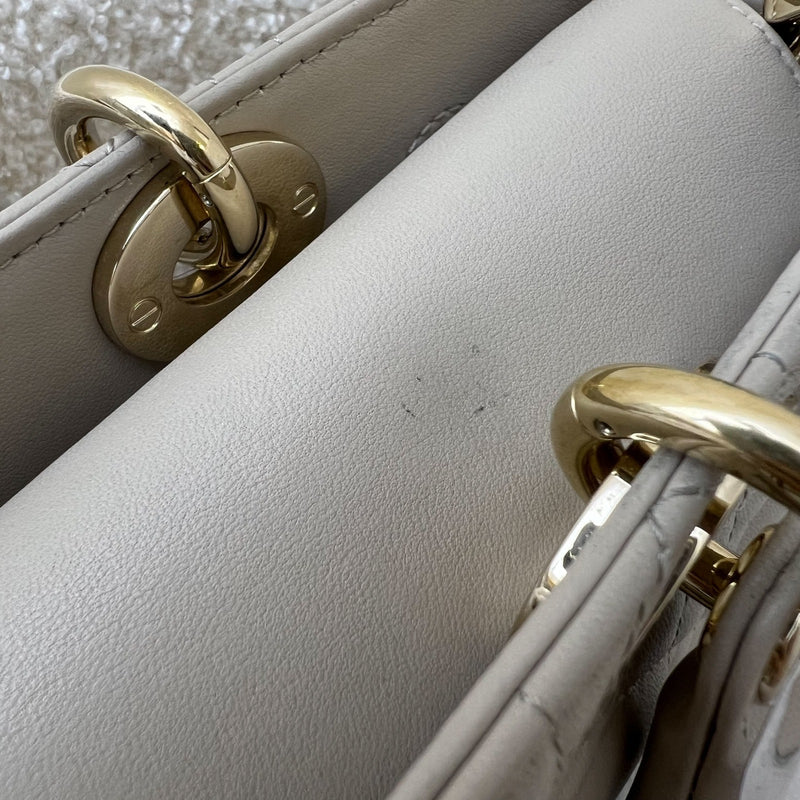 Dior Medium Lady D-Joy Bag in Sand-Coloured (Grey-Beige) Lambskin and GHW (Model: M0540)