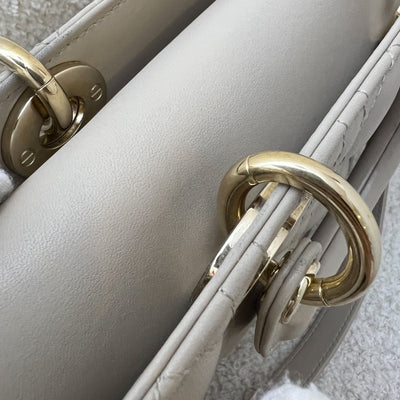 Dior Medium Lady D-Joy Bag in Sand-Coloured (Grey-Beige) Lambskin and GHW (Model: M0540)