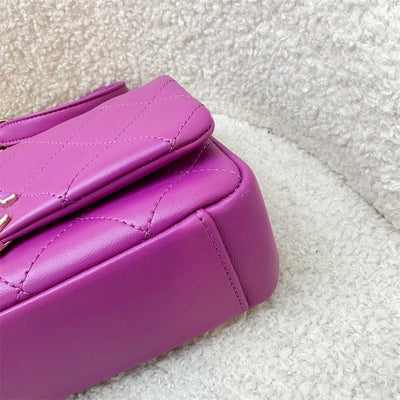 Chanel Seasonal Shoulder Flap Bag in Purple Lambskin and GHW