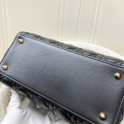 Dior Medium Lady Dior in Black Lambskin and GHW