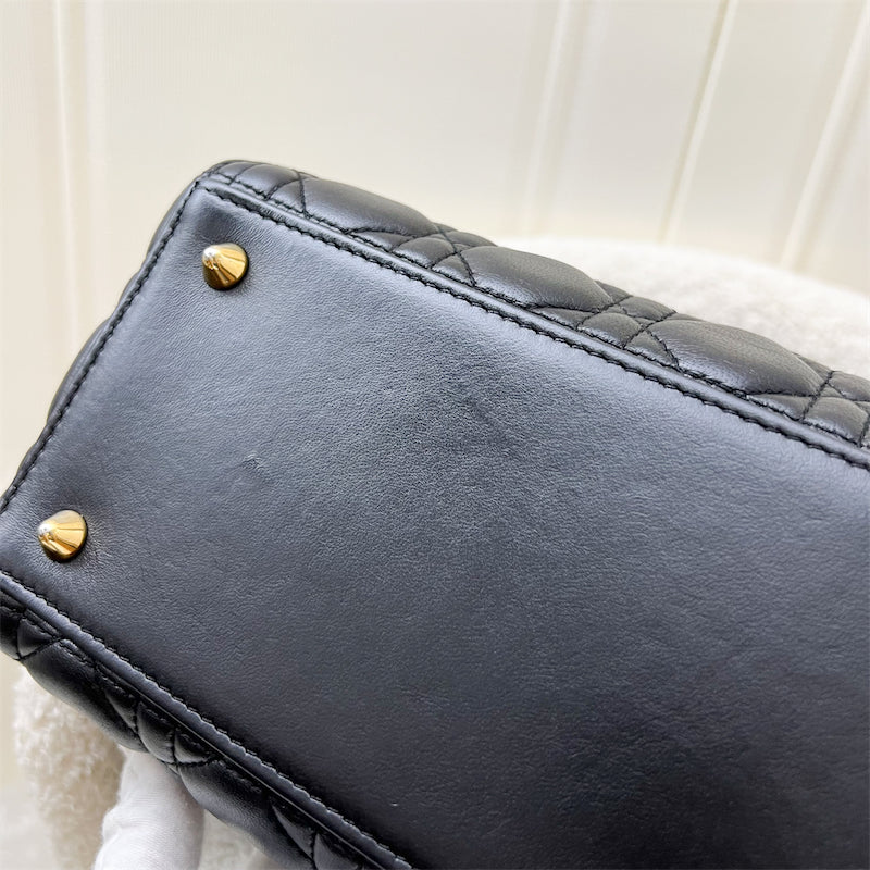 Dior Medium Lady Dior in Black Lambskin and GHW