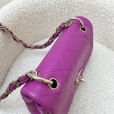 Chanel Seasonal Shoulder Flap Bag in Purple Lambskin and GHW