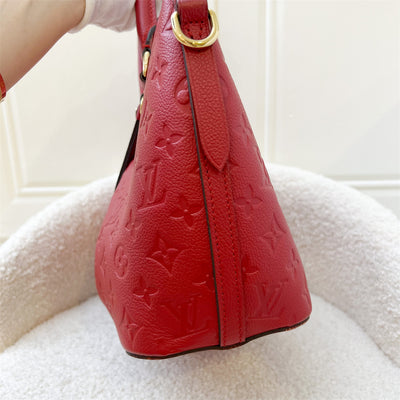 LV Mazarine PM Bag in Red Empriente Leather GHW