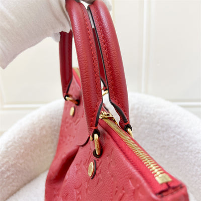 LV Mazarine PM Bag in Red Empriente Leather GHW