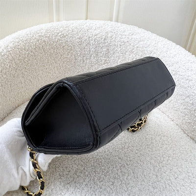 Chanel 23B Seasonal Mini Top Handle Bag in Black Lambskin GHW