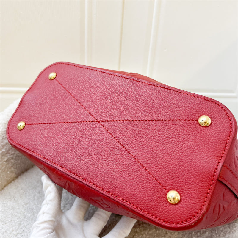 LV Mazarine PM Bag in Red Empriente Leather GHW