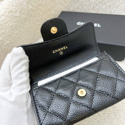 [Brand new] Chanel Classic Snap Card Holder in Black Caviar and GHW (Model: AP0214)