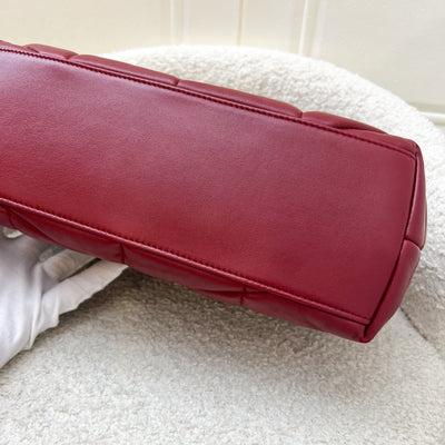 Saint Laurent YSL Small Loulou Puffer Bag in Raspberry Red Lambskin and GHW