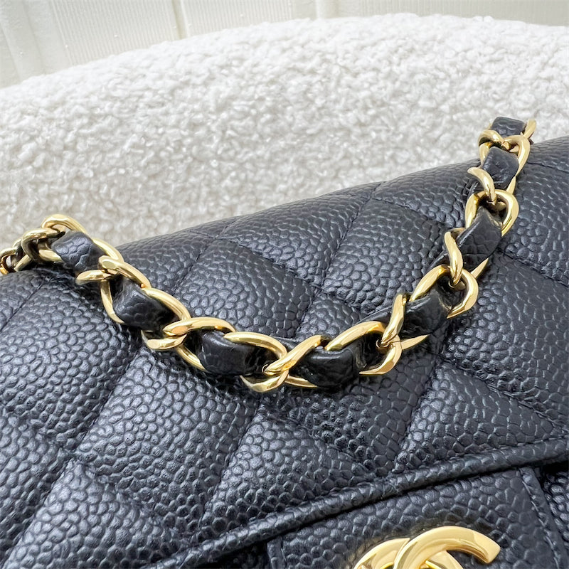 Chanel Vintage Classic Mini Square Flap in Black Caviar and 24K GHW