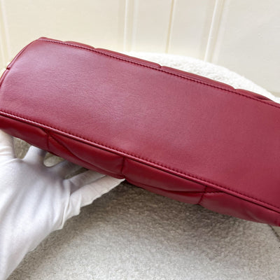 Saint Laurent YSL Small Loulou Puffer Bag in Raspberry Red Lambskin and GHW